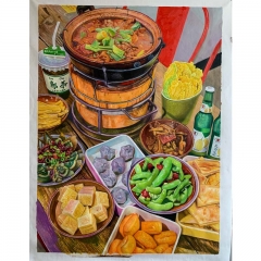 cooking culture canvas art, Chinese cooking canvas art
