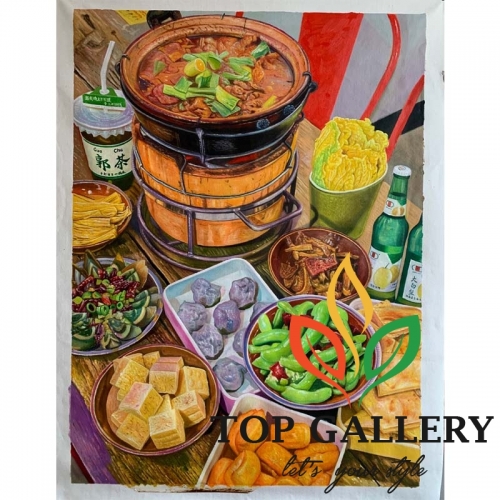 cooking culture canvas art, Chinese cooking canvas art