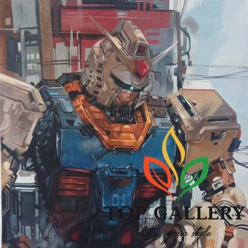 Gundam artwork, Gundam canvas art, Gundam painting