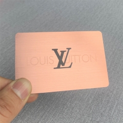 Lunuxry laser engraved Brushed Stainless Steel Business Metal Card