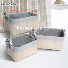 Fabric storage bin with handle