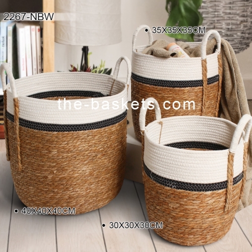 Grass /cotton rope basket