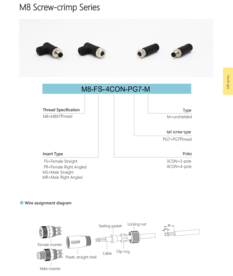 m8 connector 4 5pin