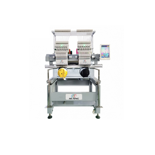 Compact 2 heads cap tshirt embroidery machine