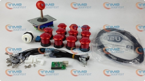Arcade parts Bundles kit With Joystick Pushbutton Microswitch 1 Player button 1player USB adapter to Build Up Arcade Machine