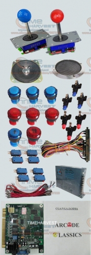 1 set Arcade parts Bundles With 60 in 1 PCB 16A Power Supply Joystick illuminated button Microswitch Speaker for Arcade Machine