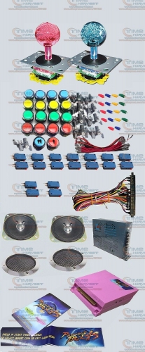 Arcade parts Bundles kit With 815 in 1 Pandora Box 4S LED illuminated Joystick illuminated black surround buttons Jamma Harness