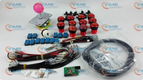 Arcade parts Bundles kit With Illuminated Joystick buttons Microswitch1 Player PS-3 USB Adapter To Build Up Arcade Cab Machine