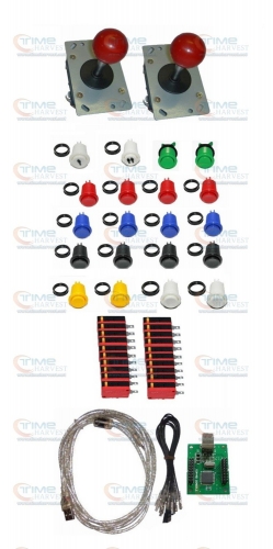Arcade parts Bundles Kit with 2 player USB adapter Joystick American style button Microswitch 1P 2P buttons for arcade machine