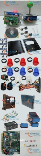 Arcade parts Bundles With 60 in 1PCB,Power Supply,Joystick,Push button,Microswitch,Harness,glass clips,door for Arcade Machine