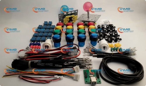 Arcade parts Bundles With Illuminated button LED bulbs Illuminated Joystick player buttons Microswitch USB adapter ground wires