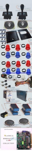 Arcade Parts Bundles Kit With 19 in 1 PCB Power Supply Joystick Push button Microswitch Glass Clips coin door jamma harness Lock