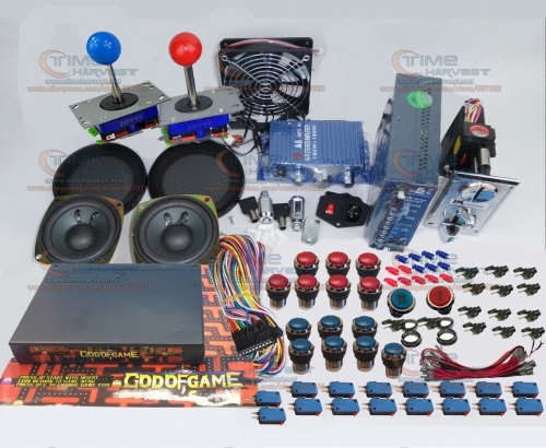 Arcade Game Bundles kit With GOD OF GAMES 900 in 1 Joystick Microswitch illuminated Buttons Fan lock for Arcade Cabinet Machine