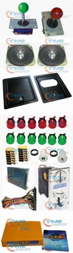 Arcade parts Bundle kits With 400 in 1 PCB Pushbutton Power supply Coin acceptor Joystick to Build Up Arcade Machine By Yourself