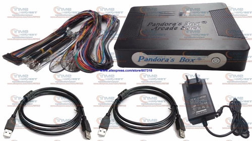 Pandora Box 5 + 2 Player USB Encoder 2 in 1 function Pandora's Box Arcade Stick with 12V 3A DC adapter wiring harness HDMI VGA