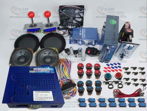 Arcade parts Bundles kit With Game elf 750 in 1 games Joystick LED Chrome illuminated Player Button Build Up Arcade Game Machine