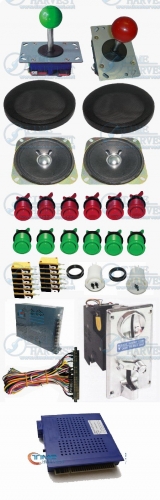 Arcade parts Bundle kits With 750 in 1 PCB Pushbutton Power supply Coin acceptor Joystick to Build Up Arcade Machine By Yourself