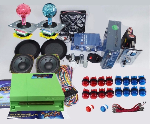 Arcade parts Bundles kit With Pandora Box 4S 815 in 1 multi game LED Joystick 12V LED illuminated button Jamma Harness Coin mech