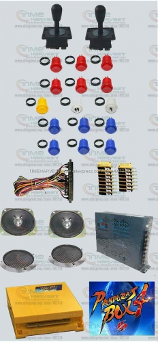 Arcade parts Bundles kit With 815 in 1 Pandora's Box 4S+ american style Joystick american style button Microswitch Jamma Harness