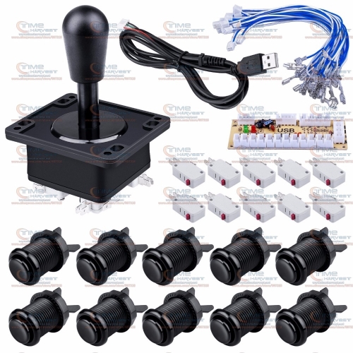 DIY arcade joystick handle set kits with American Joystick Zero Delay USB Encoder American buttons spare parts for PC game plate