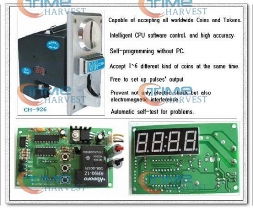 Coin operated timer control device with coin selector &amp; timer board for cafe kiosk/washing machine/water machine/massage chair