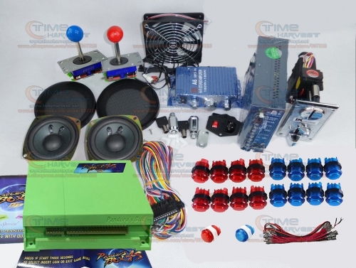 Arcade parts Bundles kit With Pandora Box 4S 815 in 1 multi games Long Shaft Joystick 5V LED illuminated button Cables Coin mech