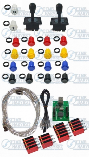 Arcade parts Bundles kit With American Joystick buttons 2 player USB Encoder board to Build Up Arcade Game Machine By Yourself