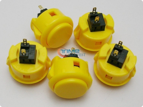 18pcs High imitation sanwa button for arcade joystick game joystick fighters rocker accessories export cassette yellow button