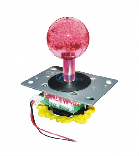 2 pcs Newest LED Joystick with 45mm Crystal Babble ball top 4 colors Arcade Illuminated LED Joystick with 8 way 4 way restrictor
