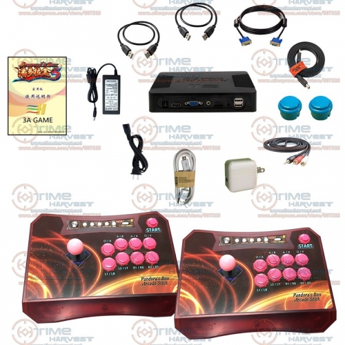 Arcade Controller Set with 960 in 1 Games Pandora Box 5 Wireless 2 Players Arcade Fighting Stick for XBOX360 PS3 PC Game Console
