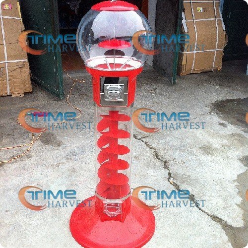 High Quality Coin operated Slot Machine for Candy Vendor Big Capsule Upright Vending Machine Bulk penny-in-the-slot Coin Vendor