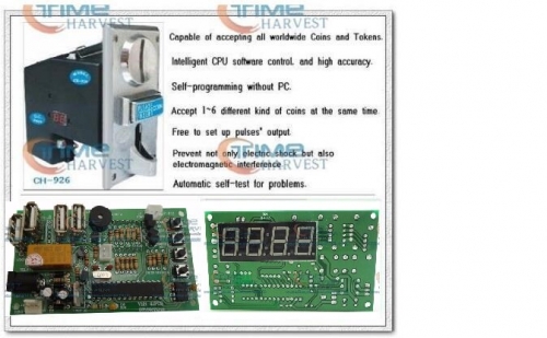 Coin operated timer control device with coin selector &amp; timer board for cafe kiosk washing machine water machine &amp; massage chair