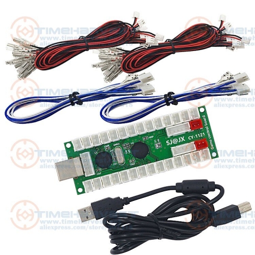 New 2 player USB Encoder to Arcade jamma adapter with wires harness USB to Jamma control chip board for Rocker Arcade cabinet