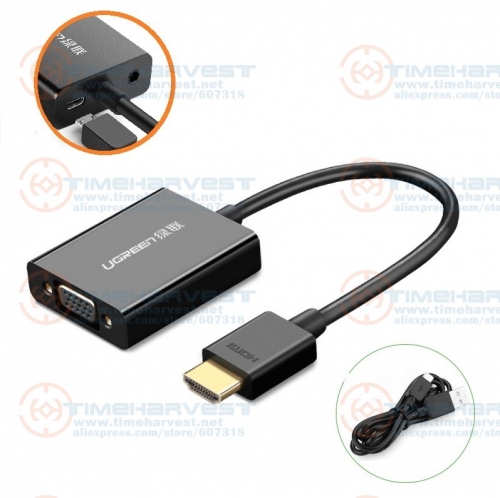 HDMI to VGA Adapter for PS4 Male To Famale Converter 1080P VGA to HDMI Adapter With 3.5 Jack for TV Box PC VGA to HDMI