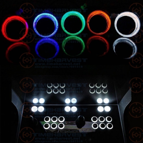 33mm transparent Plated illuminated Push Button Arcade LED Button Micro Switch 5V/12V Power Button with microswitch