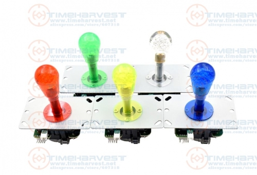 New Arcade Illuminated Joystick with 35mm Oval Crystal Bubble Bat Top LED lighting Joystick High Imitation Sanwa Arcade Joystick