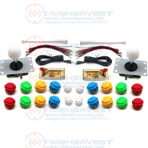 2 Player Raspberry Zero Delay USB Encoder Arcade Kit Game Controller Joystick Encoder with Copy OBSF 30 / 24 for PC Raspberry Pi