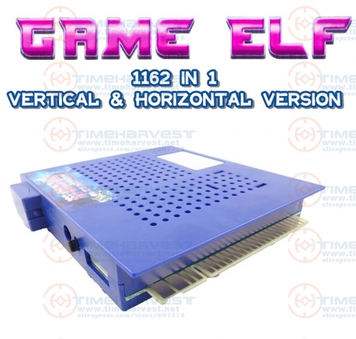 New Arrival Classical games GAME ELF 1162 IN 1 Board for CGA monitor LCD VGA horizontal or cocktail game arcade cabinet machine