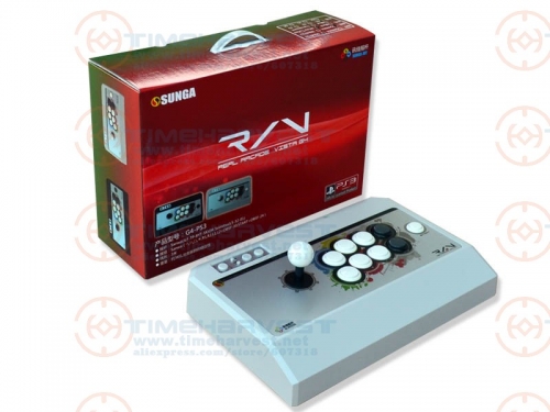 Arcade Stick Joystick with Sanwa Joystick & Sanwa Button Turbo / PS / Select Button USB Game Joystick for PS2 / PS3 / PC