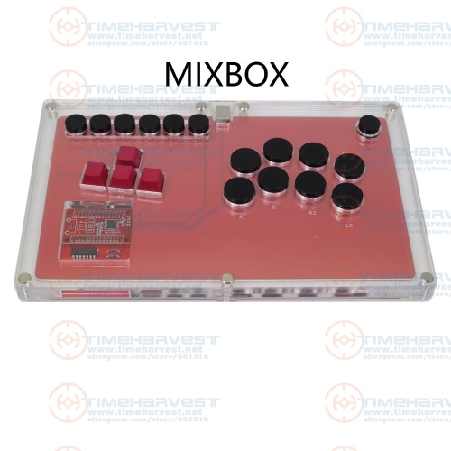All Buttons Hitbox Style Arcade Game Console Joystick Transparent Fight Stick Mechanical Shaft Button Game Controller For PC And