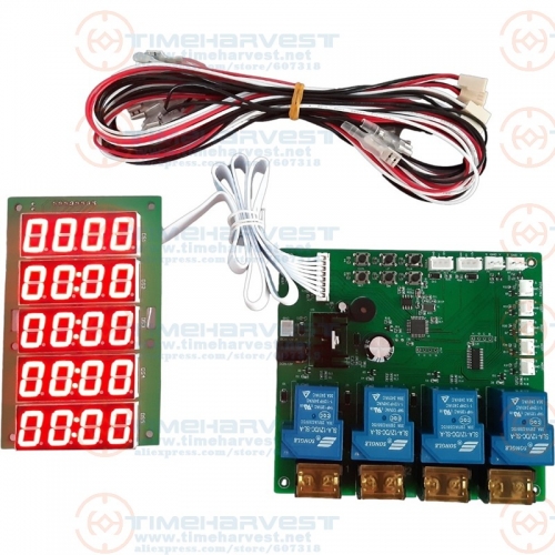 4 digits Coin operated Timer control board 4 devices Power timer controller support Set time separately for car washing machine