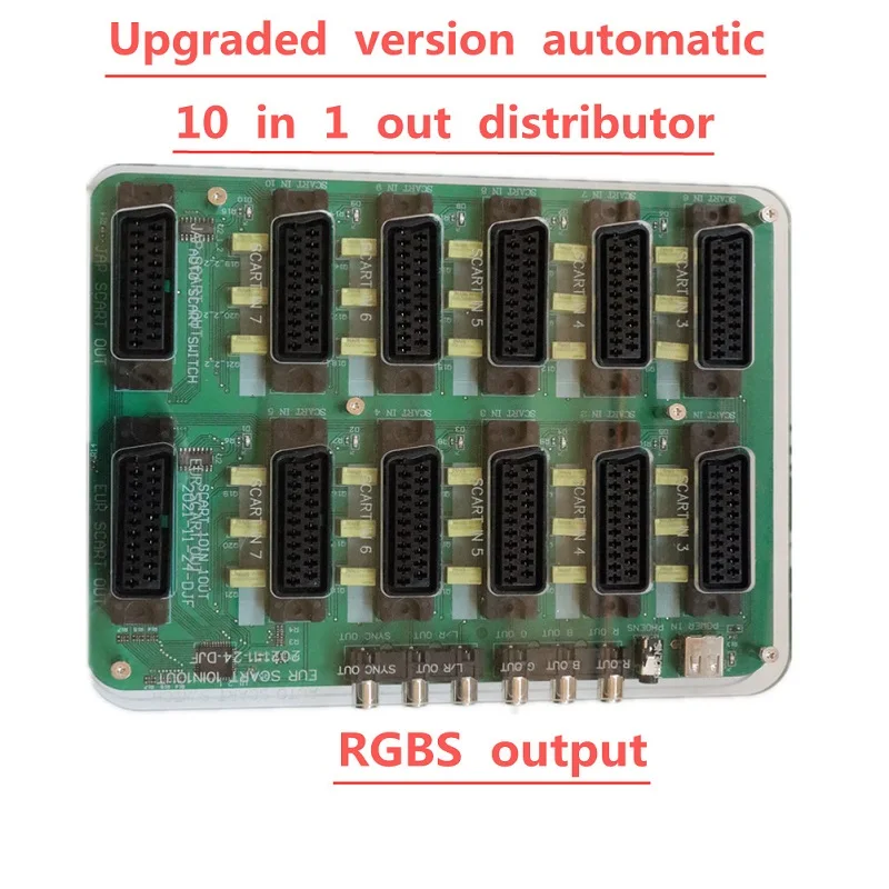 NEW Upgraded version 10 IN 1 OUT Automat switcher 10 way SCART ( EUR ) IN &amp; 1 way OUT (1*SCART EUR output + 1*JAP SCART output)