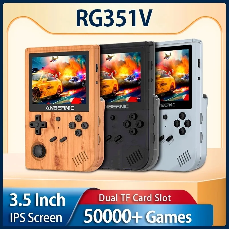 New RG351V Retro Games RK3326 Open Source 3.5 INCH 640/480 Handheld Game Console Emulator For PSP Built-in 50000+Games Kid Gift