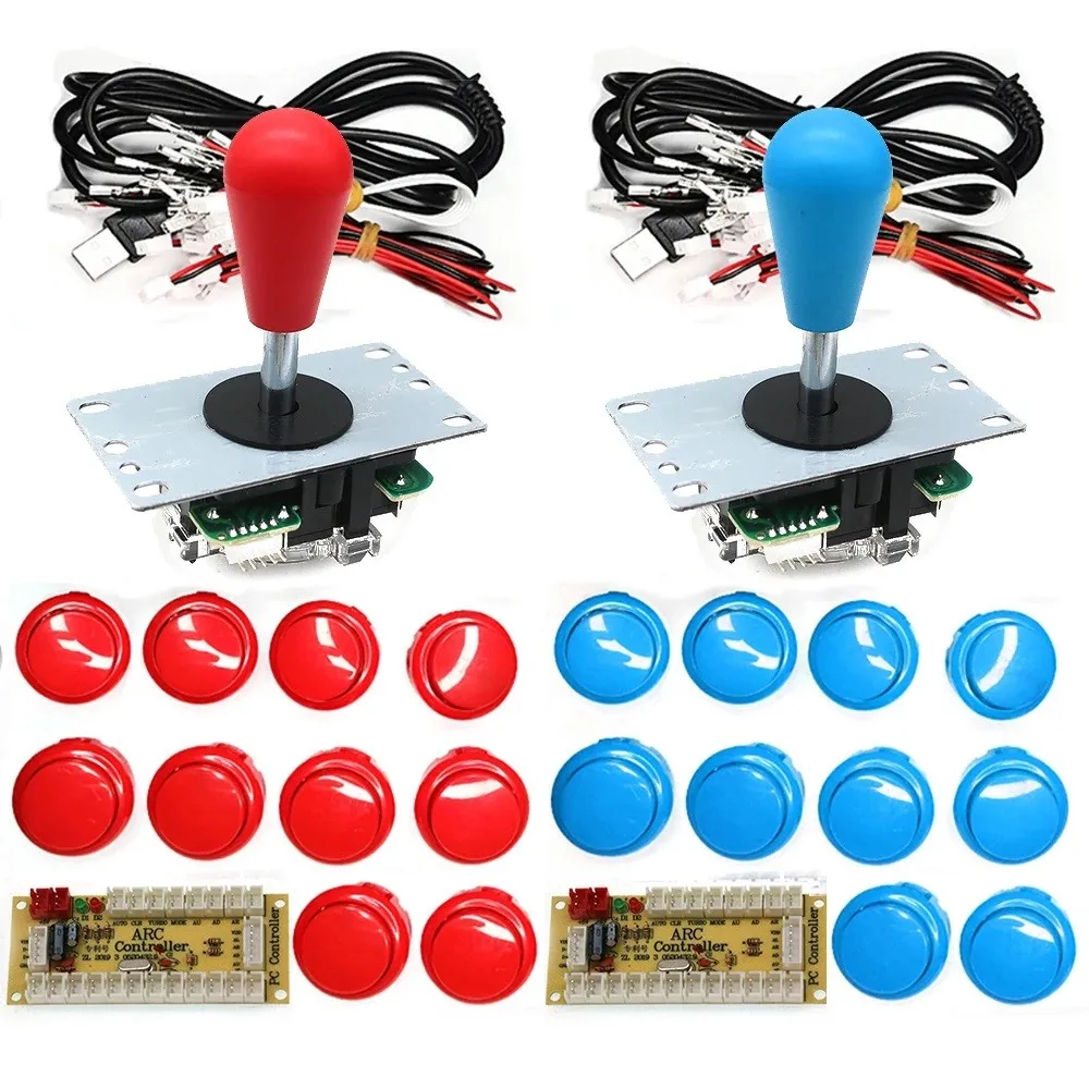 Games Joystick Controller Kit With Zero Delay USB Encoder Board Adapter PC Game Raspberry Pi Hitbox Button DIY Arcade Bundles