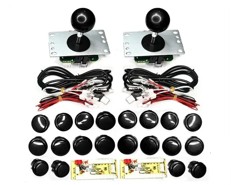 Games Button Joystick Controller Kit Zero Delay USB Encoder Board Adapter PC Game Raspberry Pi Joystick Controller DIY Bundles