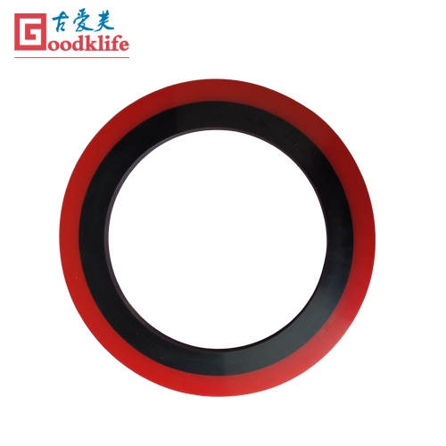 Dual durometer rubber stripper rings