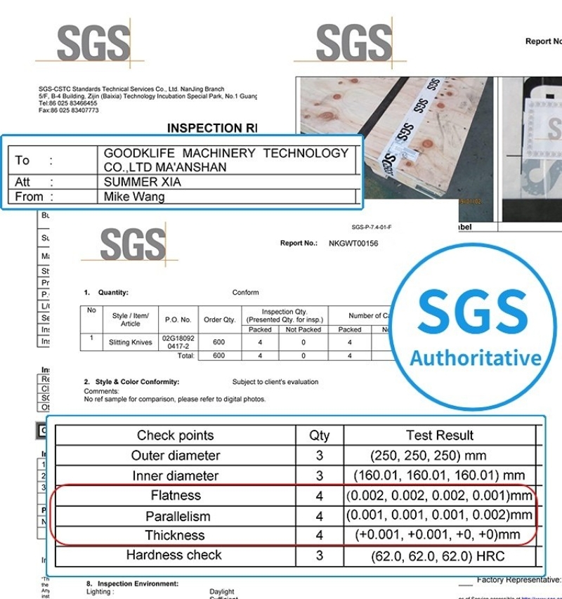 SGS AUTHORITATIVE TESTING of Goodklife Slitting Knife