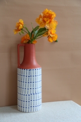 Classic Vintage Red and Blue Vase Collection