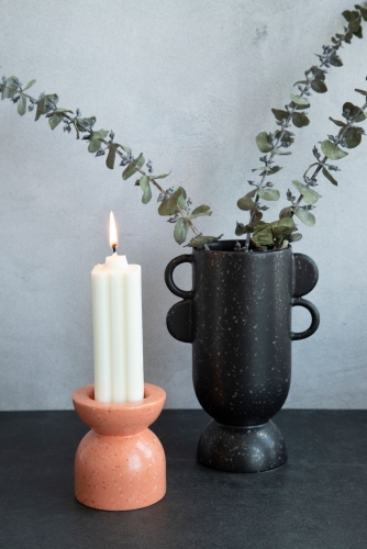 Terrazzo Effect Glaze Vase and Candle Holder