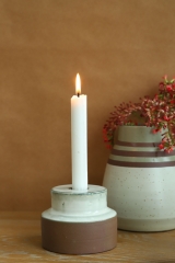 Vintage Stripes Terracotta Vase and Candle Holder